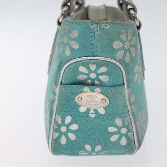 CELINE Hand Bag Suede Light Blue Silver - Picture 5 of 12
